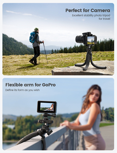 Trépied antidérapant Lamicall STTP02 pour téléphone, enregistrement vidéo antichoc, hauteur réglable à 360°, support de fixation avec télécommande sans fil - Product Image 5