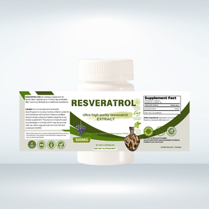 Cápsulas de trans-resveratrol de pureza ultraalta OEM: suplemento de soporte antioxidante, cardiovascular y purificado 98% - Product Image 1