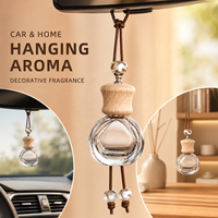 Diffuseur de voiture en verre 10 ml, désodorisant à suspendre aux vitres, avec bouchon en bois, pour huiles essentielles et parfums, emballage inclus
