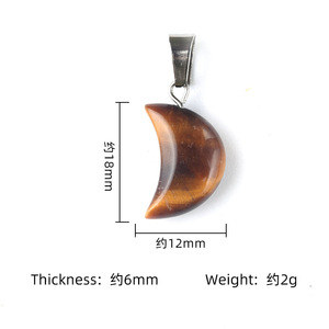 2cm venta al por mayor astilla Luna piedra Natural cristal amatista colgante cuarzo colgantes encanto para collar fabricación de joyas - Product Image 5