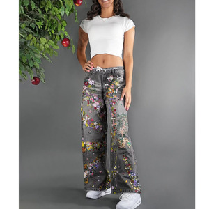 Custom Men's <strong>Jeans</strong> High Quality Men Floral Embroidered <strong>Jeans</strong> Pants For Men Embroidery <strong>Denim</strong> <strong>Jeans</strong> Unisex - Product Image 4