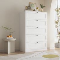 Armoire moderne à 5 tiroirs en acier pour la maison Assemblage facile et pratique pour les décorations de bureau Rangement de villa disponible en blanc Divers