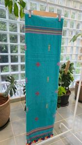 Sari Bhujodi en coton vert paon, tissé à la main, design ethnique traditionnel, sari élégant pour mariage, fête ou occasion spéciale - Product Image 2