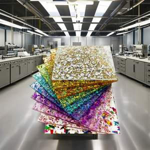 カスタムレーザー切断キラキラアクリルシート広告看板厚さ3mm 4mm半透明フレークアクリルシート - Product Image 2