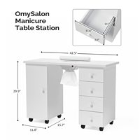 Table de manucure moderne blanche sous vide avec tiroir d'oreiller table de manucure à ongles grand meuble de rangement pour spa