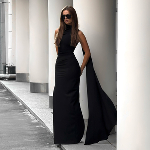 เสื้อถักคอกลมผ้าย้อมสีพื้นเอวทรงบอดี้คอนยาวถึงพื้นสีพื้นเรียบย้อมธรรมดาเป็นมิตรกับสิ่งแวดล้อมระบายอากาศได้ดีปรับแต่งได้ - Product Image 2