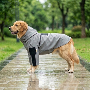 Impermeabile per Cani con Cappuccio, Tuta Grigia per Bulldog Francese, Abbigliamento Estivo Casual Sportivo per Cuccioli - Product Image 2