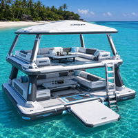 Plateforme flottante gonflable en PVC à utilisation simple, pour le jeu aquatique commercial en extérieur, avec économie de travail
