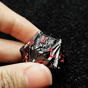 7 Dập nổi 3D kim loại Rồng Combo Set DICE RPG cthulhu Hội Đồng Quản trị Trò chơi đồ chơi phụ kiện DICE DND kim loại rắn Dice Set - Product Image 6