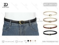 Cintura da Donna in Vera Pelle di Vacchetta, 2,5 cm con Fibbia a Piastra, 110 cm, Casual, Resistente, Monopezzo - Product Image 1