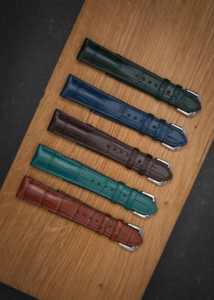 Bracelets en alligator en cuir de luxe bracelets de montre intelligente tailles 20/22mm fermoir à boucle résistant à l'eau et respirant directement compatible - Product Image 6