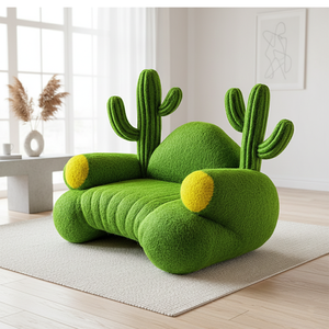 Poltrona a Forma di Cactus in Stile Italiano, Lussuosa e Moderna per Soggiorno, Morbida, Confortevole, Accogliente, Elegante, Arredo Casa, Compatta per Spazi Ridotti - Product Image 3