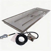 Kit de brûleur à gaz pour foyer extérieur, en acier inoxydable, grand rectangle, encastrable, 74 pouces.