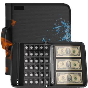 อัลบั้มใส่เหรียญกันไฟ  ขนาด 20/25/27/30/38 มม.  อุปกรณ์สำหรับเก็บสะสมเหรียญและธนบัตร  แฟ้มกันไฟ - Product Image 1