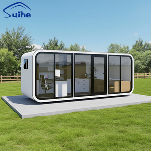 Casa Prefabricada de Acero de 6m, Tipo Cabaña <span class=keywords><strong>Apple</strong></span>, para Oficina, Edificio de Oficinas, Escuela, Apartamento y Espacio de Trabajo de 20 pies - Product Image 1