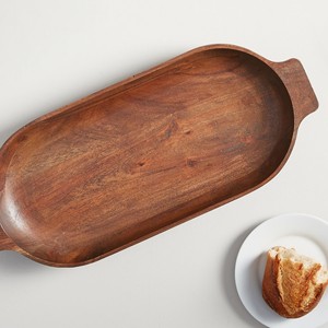Bol à pâte d'inspiration antique européen Bol à pâte en bois d'acacia fabriqué à la main pour la vaisselle - Product Image 3