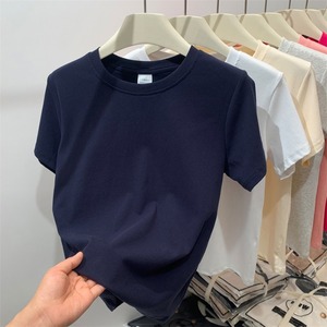 <span class=keywords><strong>T</strong></span>-<span class=keywords><strong>shirt</strong></span> in cotone di lusso a salve di base su misura per le donne bianche top Crop <span class=keywords><strong>t</strong></span> <span class=keywords><strong>t</strong></span>-<span class=keywords><strong>shirt</strong></span> per bambini in tessuto a maglia stile Casual estivo - Product Image 5