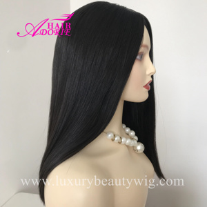 Perruque pour femmes juives orthodoxes avec racines foncées naturelles et couleur <span class=keywords><strong>caramel</strong></span> brun doré, <span class=keywords><strong>cheveux</strong></span> européens, dessus en peau, dentelle transparente - Product Image 4