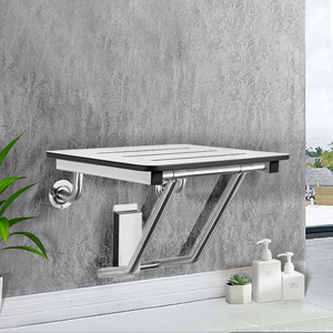 Chaise de douche concentrique pliante en acier inoxydable, capacité de charge de 150 kg, équipement de sécurité pour salle de bain pour personnes âgées et handicapées - Product Image 3