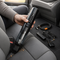 Compresseur d'air portable pour voiture, aspirateur, gonfleur de pneus 150 PSI, pompe à air avec écran LED, arrêt automatique, moteur sans balais, filtre HEPA