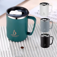 Vente en gros de tasses à café/lait graduées en acier inoxydable 304 de 500 ml, écologiques, créatives, avec couvercle et logo, thermos à vide