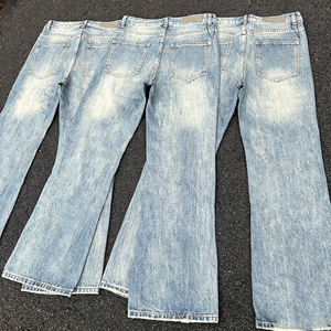 Jeans bleus de haute qualité, doublement cousus, résistants et lavés, pour hommes et femmes, adaptés à la mode haut de gamme. - Product Image 2