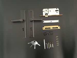 热卖简约风格黑色长柄管状卧室杠杆插芯门锁套装 - Product Image 6