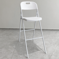 Chaise de bar pliante en plastique et acier moulé par injection, pour applications commerciales extérieures, plusieurs tailles, pour jardin