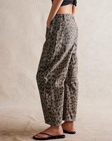 Nouveau style, vente en gros, jeans boyfriend, taille mi-haute, coupe ample, pantalon léopard Y2k, pantalon large vintage, jeans baggy pour femmes