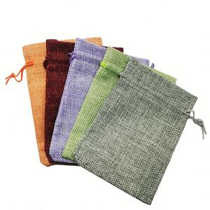 Pochette à cordon en coton et lin écologique de haute qualité pour femmes, pour l'emballage de bijoux, logo personnalisable, luxe - Product Image 1