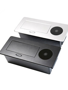 Escritorio Empotrado de Aluminio con Carga Inalámbrica y WIFI Integrado para Oficinas y Mesas de Trabajo - Product Image 5