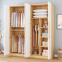 Armoire de chambre à coucher, meuble de rangement économique en bois massif pour appartement, chambre de location