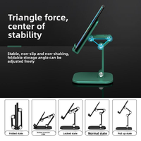 Support de téléphone pliable pour iPhone, iPad, Samsung, support de tablette de bureau réglable, support de diffusion en direct multi-angles, antidérapant, portable