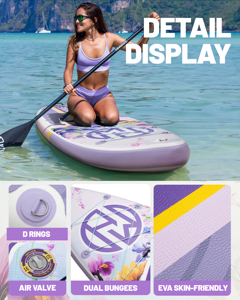 Planche à pagaie gonflable SUP sur mesure OEM ODM 11'x34''x6'' - Fabricant chinois de planches à pagaie SUP - Product Image 6