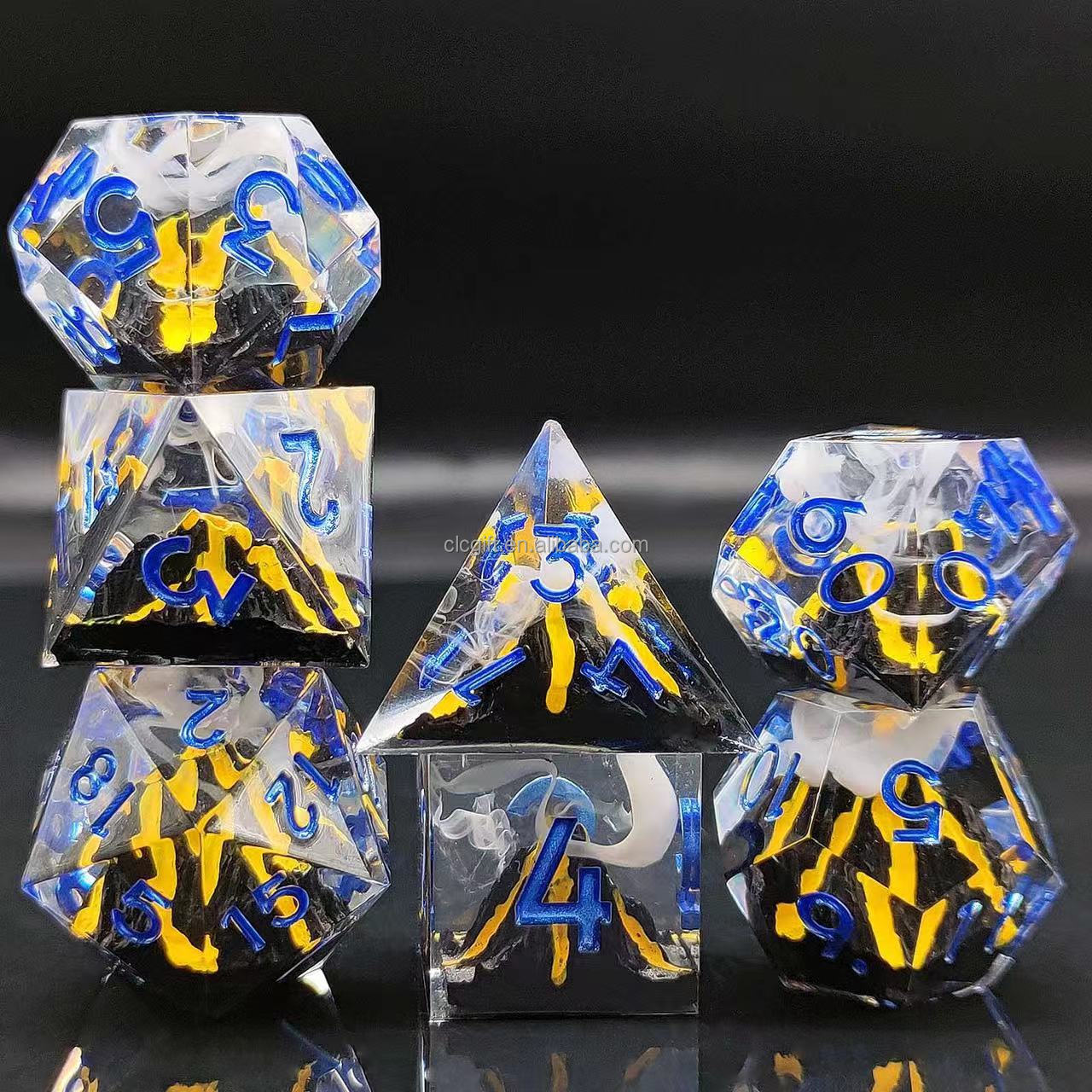 CiaraQ DND Polyhedral Dice Set with a Black Dice Bag for D&D RPG MTG