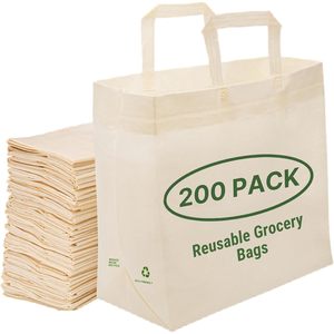 Sacs d'épicerie réutilisables Simply Cool, lot de 200, grands sacs de courses pliables et écologiques - Product Image 1