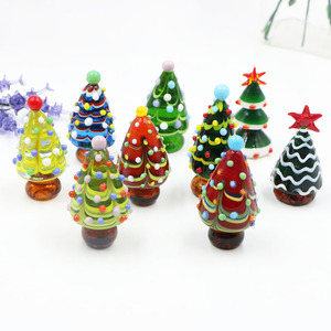 Adorno de Navidad de Cristal Hecho a Mano con Diseño de Árbol de Navidad, Escultura de Cristal para Árbol de Navidad, Precio Bajo de Fábrica, Personalizado, Estilo <span class=keywords><strong>Murano</strong></span> - Product Image 1