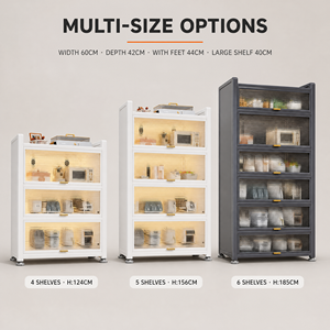Fabricante Chino de Gabinetes de Almacenamiento <span class=keywords><strong>para</strong></span> Cocina con Puertas, Estantes de Acero, Organizador Antipolvo <span class=keywords><strong>para</strong></span> Microondas, Color Personalizado - Product Image 6