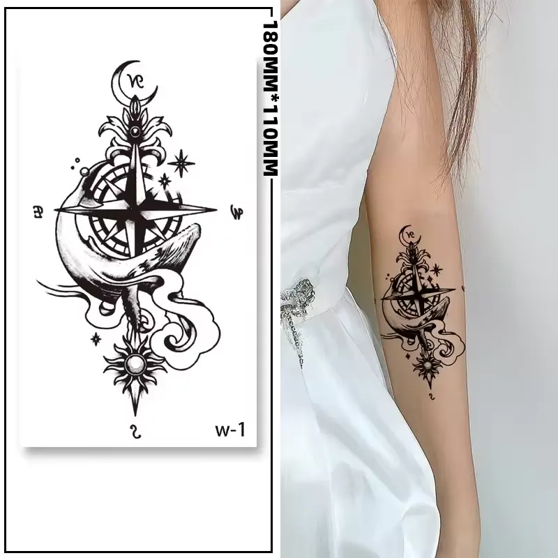 19*12cm autocollant de tatouage étanche Totem symbole petit bras complet faux tatouage transfert d'eau faux tatouage temporaire en gros