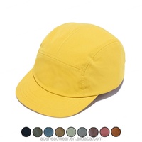 Casquette en nylon à 5 panneaux Chapeau à bord court et à profil bas Couleurs unies Casquette plate pour femme