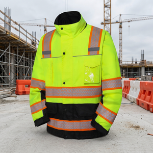 Gilet de sécurité personnalisable Apex Safety Hualing, haute visibilité, classe 2 ANSI, imperméable, jaune fluorescent, maille réfléchissante - Product Image 3