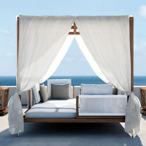 Nordic teak समुद्र तट डेबेड वाटरप्रूफ पूल के साथ टक आउटडोर फर्नीचर सेट गार्डन चेज़ सोफा बुना हुआ रस्सी समुद्र तट - Product Image 6