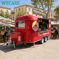 Fourgon de restauration mobile WECARE entièrement équipé, four à pizza, barbecue, bar extérieur, stand de beignets et desserts, avec équipement de cuisine complet