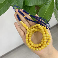 Bracelets de perles prière artisanat du patrimoine arabe 99 perles coeur de poulet jaune musulman Tasbih Bracelet chapelet à double usage