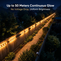 Tira de Luces LED Solares de Grado Profesional para Exteriores, Resistentes al Agua, Flexibles, con Clasificación IP66, 40 Metros de Longitud, RGB, para Jardín, Puente, Carretera