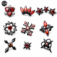 Bijoux Gaby G23 ASTM-F136 Titane de qualité implantable Piercing de Titanio pour Tragus, Cartilage, Hélix, Labret plat rouge pour l'oreille