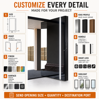 Porte d'entrée extérieure en acier de sécurité 304, personnalisée, résidentielle, de luxe, commerciale, imperméable, pour maison