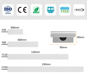 Lámpara LED Lineal <span class=keywords><strong>de</strong></span> Pared <span class=keywords><strong>de</strong></span> 2700k 3000k 0-10V 600mm 1200mm 1500mm para Cine, Apartamento para Personas Mayores, Hotel, Villa - Product Image 2