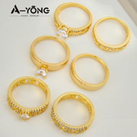 Ensemble de bagues de mariage au design classique pour couple, 5a zircone cubique, bague en or 24 carats, bijoux