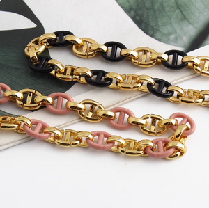 新しい樹脂混合金属バッグストラップ手作りチェーンハンドバッグアクセサリー装飾チェーン - Product Image 1